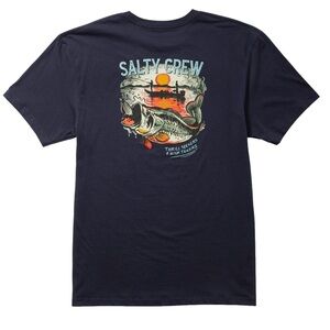 SALTY CREW Striker Premium T-Shirt Fishing Navy Blue Mens Size Medium BRAND NEW
